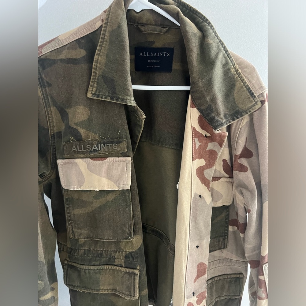 Allsaints MULTICOLOUR ‘FINCH’ DENIM JACKET- Size M - Picture 3 of 4